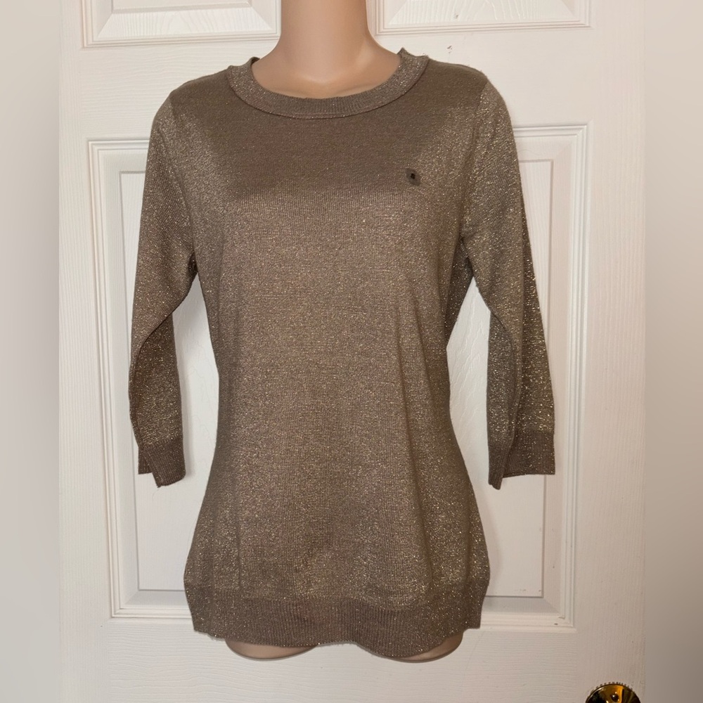NWT New York & Company Tan/Gold Sweater Women Sz S